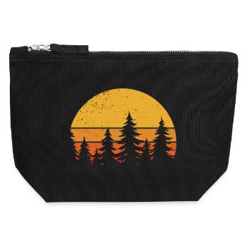 forest nature trees wilderness outdoor hiking - Canvas Zip Pouch 12 x 13 cm - black - Front