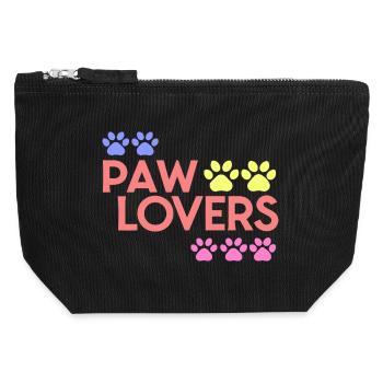 Rainbow Paw Liebhaber - Canvas Reißverschluss-Täschchen (12 x 13 cm) - Schwarz - Vorne
