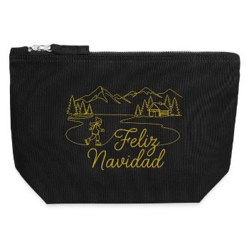 Feliz Navidad Winterlandschaft winterlich - Canvas Reißverschluss-Täschchen (12 x 13 cm) - Schwarz - Vorne