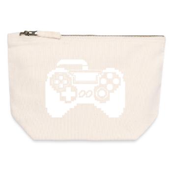 Game Controller Pixel Graphics - Canvas Zip Pouch 12 x 13 cm - nature - Front