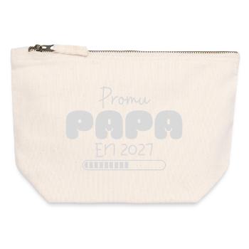 Promoted to Dad in 2027 Announcement Pregnancy Dad Future Dad - Canvas Zip Pouch 12 x 13 cm - nature - Front