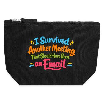 Witziges Bürohumor Meeting E-Mail Design - Canvas Reißverschluss-Täschchen (12 x 13 cm) - Schwarz - Vorne