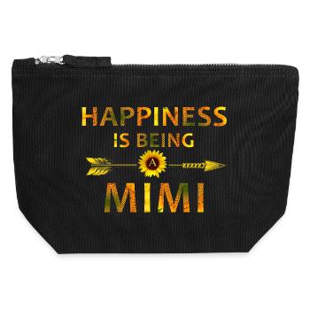 Glück ist, Mimi zu sein – Sonnenblumenblumen-Shirt - Canvas Reißverschluss-Täschchen (12 x 13 cm) - Schwarz - Vorne