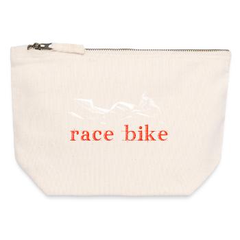 Race bike - Canvas Zip Pouch 12 x 13 cm - nature - Front
