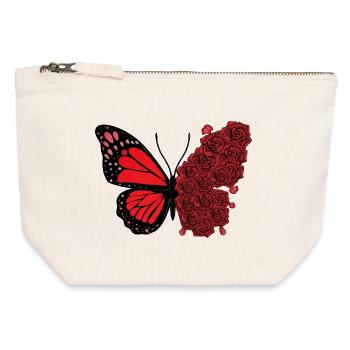 Butterfly Roses - Canvas Zip Pouch 12 x 13 cm - nature - Front