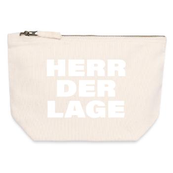 HERR DER LAGE - Canvas Reißverschluss-Täschchen (12 x 13 cm) - Naturweiß - Vorne