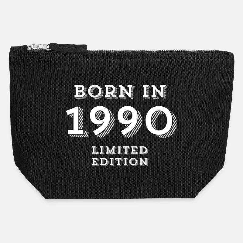 year 1990, I'm 34 years old, 34 years old - Canvas Zip Pouch 12 x 13 cm - black