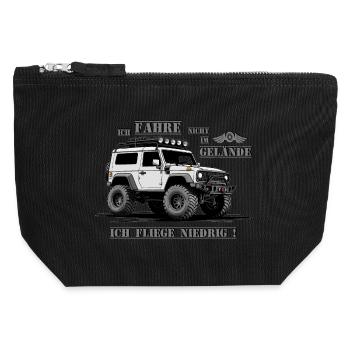 Off-Road Vehicle - Canvas Zip Pouch 12 x 13 cm - black - Front