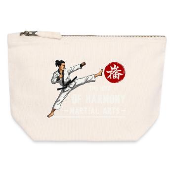 Art martial - Pochette zippée en toile 12 x 13 cm - blanc naturel - Devant