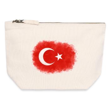 Turkey Flag - Canvas Zip Pouch 12 x 13 cm - nature - Front