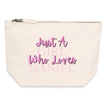 Conception de citation girly inspirante - Pochette zippée en toile 12 x 13 cm - blanc naturel - Devant