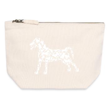 Dog Drawing - Canvas Zip Pouch 12 x 13 cm - nature - Front