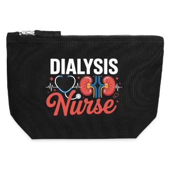 Dialysepflegerin Motiv mit Niere - Canvas Reißverschluss-Täschchen (12 x 13 cm) - Schwarz - Vorne