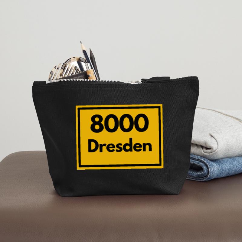 OLD POSTCODE POSTCODE RETRO 8000 DRESDEN ELBE Canvas Zip Pouch 12 x 13 cm
