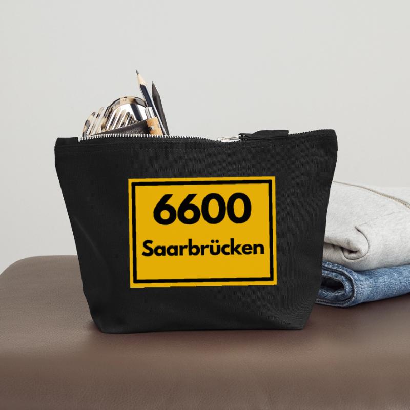OLD POSTCODE POSTCODE RETRO 6600 SAARBRÜCKEN SAAR Canvas Zip Pouch 12 x 13 cm