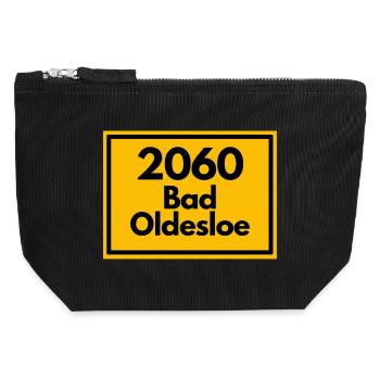 ALTE POSTLEITZAHL PLZ RETRO 2060 BAD OLDESLOE Moin - Canvas Reißverschluss-Täschchen (12 x 13 cm) - Schwarz - Vorne