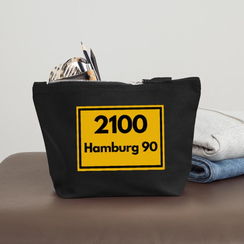 OLD POSTCODE POSTCODE RETRO 2100 HAMBURG 90 ALSTER Canvas Zip Pouch 12 x 13 cm