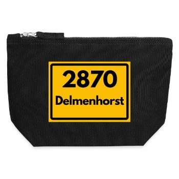 ANCIEN CODE POSTAL RÉTRO 2870 DELMENHORST - Pochette zippée en toile 12 x 13 cm - noir - Devant
