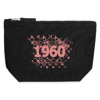 Retro 1960 - Canvas Reißverschluss-Täschchen (12 x 13 cm) - Schwarz - Vorne