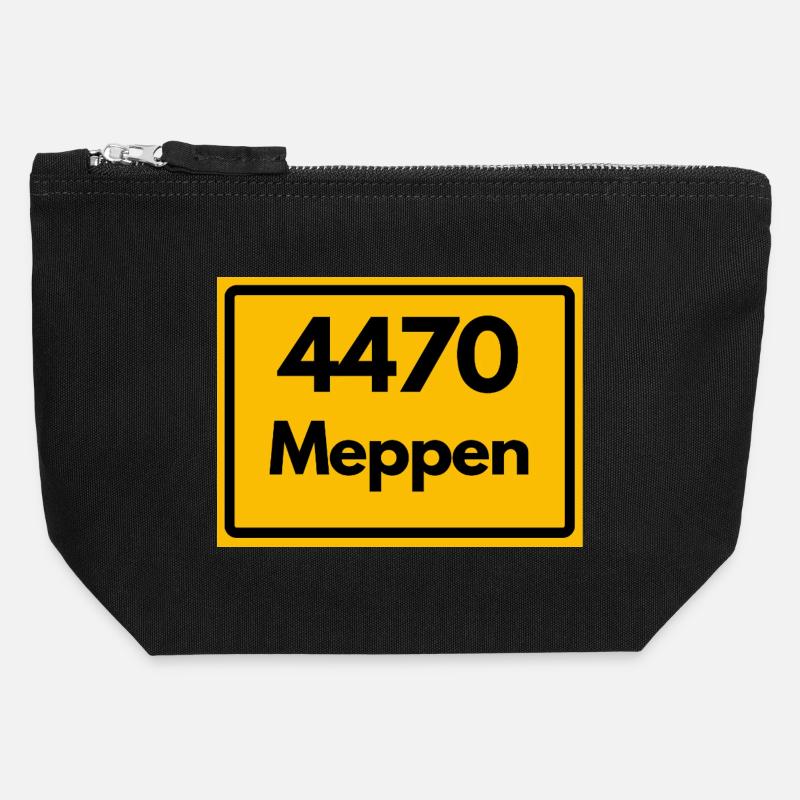 OLD POSTCODE POSTCODE RETRO 4470 MEPPEN - Canvas Zip Pouch 12 x 13 cm - black