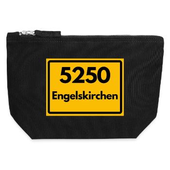 ALTE POSTLEITZAHL PLZ RETRO 5250 ENGELSKIRCHEN - Canvas Reißverschluss-Täschchen (12 x 13 cm) - Schwarz - Vorne