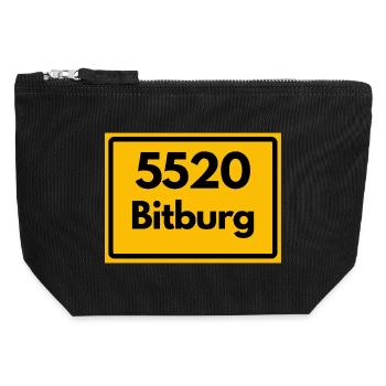 ALTE POSTLEITZAHL PLZ RETRO 5520 BITBURG - Canvas Reißverschluss-Täschchen (12 x 13 cm) - Schwarz - Vorne