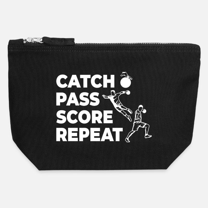 Handball Player Motivation - Canvas Zip Pouch 12 x 13 cm - black