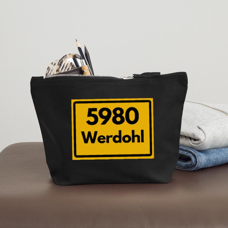 OLD POSTCODE POSTCODE RETRO 5980 WERDOHL HEIMAT Canvas Zip Pouch 12 x 13 cm