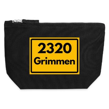ANCIEN CODE POSTAL RÉTRO 2320 GRIMMEN HEIMAT - Pochette zippée en toile 12 x 13 cm - noir - Devant
