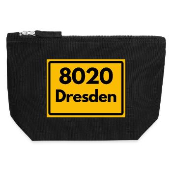 ALTE POSTLEITZAHL PLZ 8020 DRESDEN SACHSEN - Canvas Reißverschluss-Täschchen (12 x 13 cm) - Schwarz - Vorne