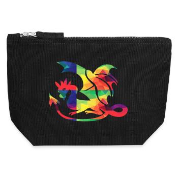 Colorful Dragon - Canvas Zip Pouch 12 x 13 cm - black - Front