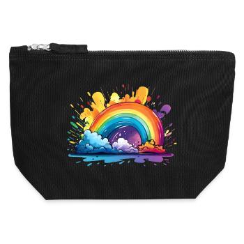 Dein Regenbogen - Canvas Reißverschluss-Täschchen (12 x 13 cm) - Schwarz - Vorne
