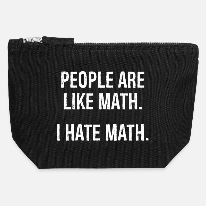 people are like math I hate math funny shirt - Pochette zippée en toile 12 x 13 cm - noir