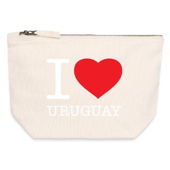 I LOVE URUGUAY - Canvas Reißverschluss-Täschchen (12 x 13 cm) - Naturweiß - Vorne