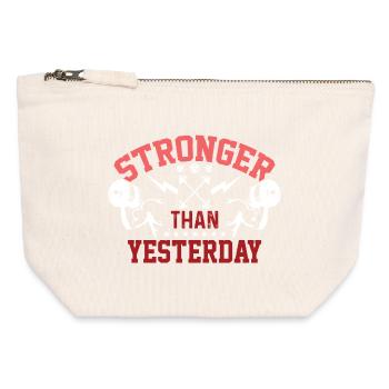 Stronger Than Yesterday - Canvas Zip Pouch 12 x 13 cm - nature - Front