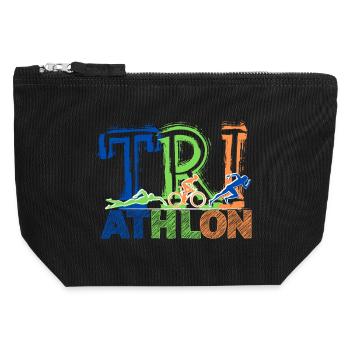 TRIATHLON - Next Level - Canvas Reißverschluss-Täschchen (12 x 13 cm) - Schwarz - Vorne