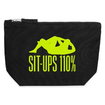 Fanatiques de fitness Redressements assis 110 % Gymnastique suédoise Gym - Pochette zippée en toile 12 x 13 cm - noir - Devant