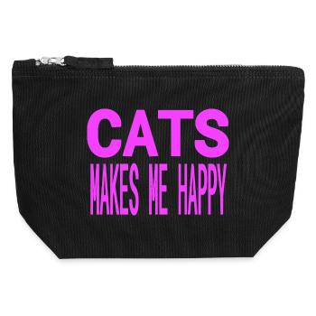 feline - Canvas Zip Pouch 12 x 13 cm - black - Front