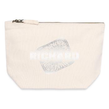 RICHARD Strahlenlogo Druck - Canvas Reißverschluss-Täschchen (12 x 13 cm) - Naturweiß - Vorne
