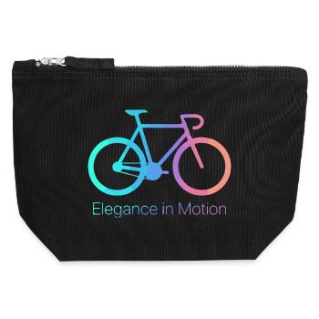 Eleganz in Bewegung Fahrrad - Canvas Reißverschluss-Täschchen (12 x 13 cm) - Schwarz - Vorne