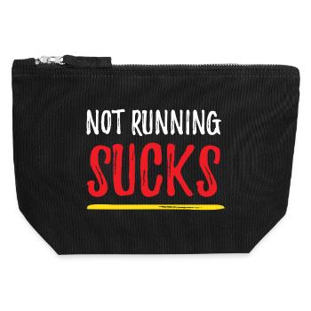 Not Running Sucks - Canvas Zip Pouch 12 x 13 cm - black - Front