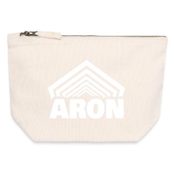 First name Aron - Canvas Zip Pouch 12 x 13 cm - nature - Front