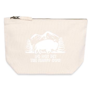 Do Not Pet The Fluffy Cow - Canvas Zip Pouch 12 x 13 cm - nature - Front