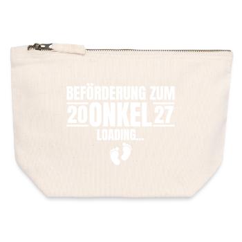 Beförderung zum Onkel 2027 Loading - Canvas Reißverschluss-Täschchen (12 x 13 cm) - Naturweiß - Vorne