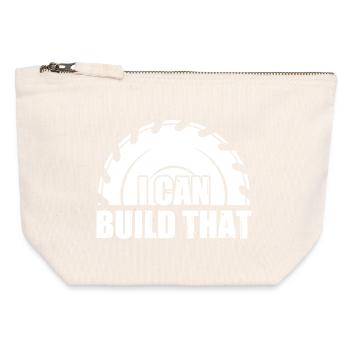 I can build that Woodworking Tischler Schreiner - Canvas Reißverschluss-Täschchen (12 x 13 cm) - Naturweiß - Vorne