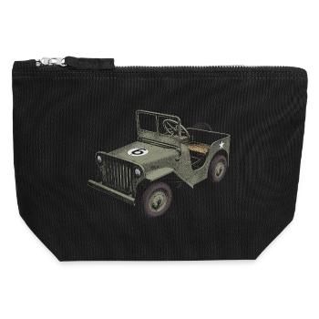 Caisse à savon - Pochette zippée en toile 12 x 13 cm - noir - Devant