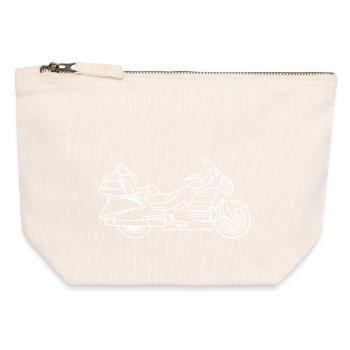 Gold Wing motorbike - Canvas Zip Pouch 12 x 13 cm - nature - Front