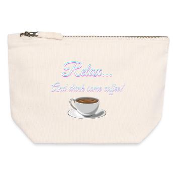 Relax... And drink some coffee! - Canvas Zip Pouch 12 x 13 cm - nature - Front