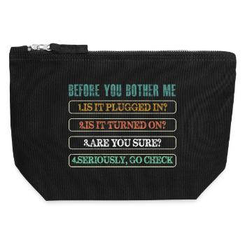 Information Technology Tech Technical Support - Canvas Zip Pouch 12 x 13 cm - black - Front