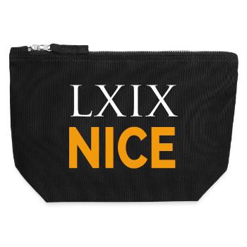 LXIX in latin - Canvas Zip Pouch 12 x 13 cm - black - Front